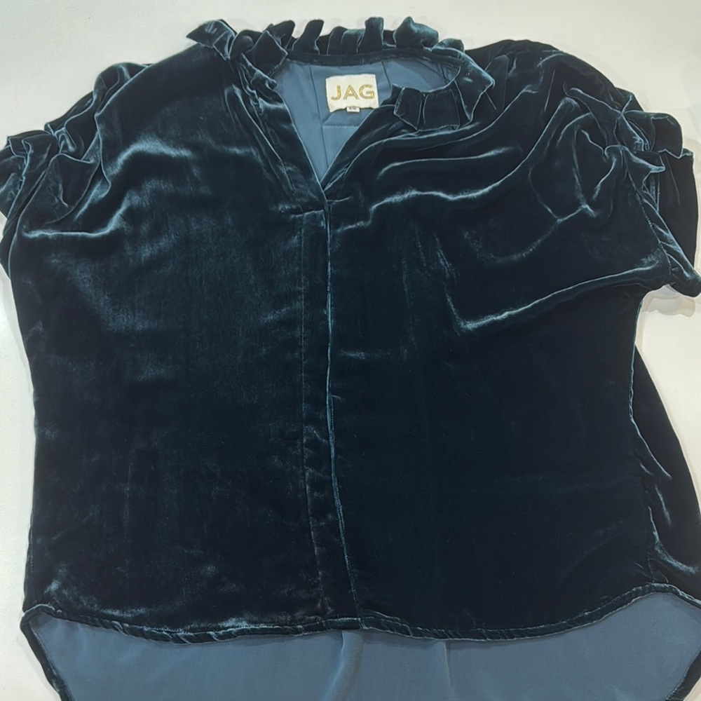 Jag Jeans Women's Velvet Blouse - Deep Teal